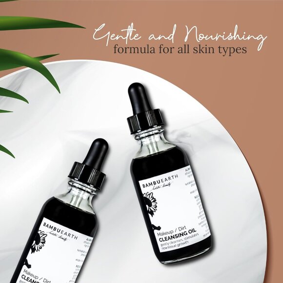 NEW IN BOX- Bambu Earth Dirt & Makeup Cleansing Oil 1.8 OZ - Picture 2 of 4